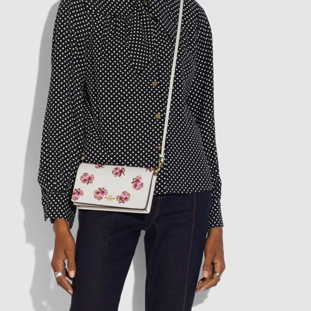 (NWOT) Coach Hayden Foldover Crossbody Clutch With Floral Print